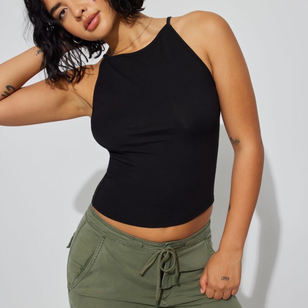 Garage Boat Neck Tank Top Black (S)
